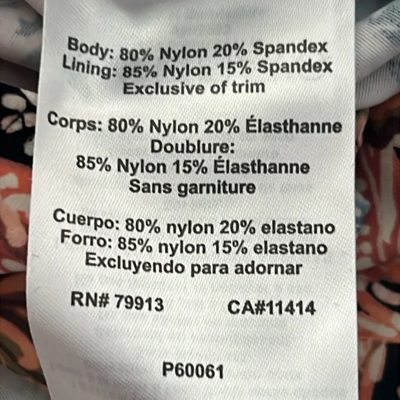 A Pea In The Pod Maternity Floral Multicolored One Piece SwimSuit SZ M - Picture 6 of 6